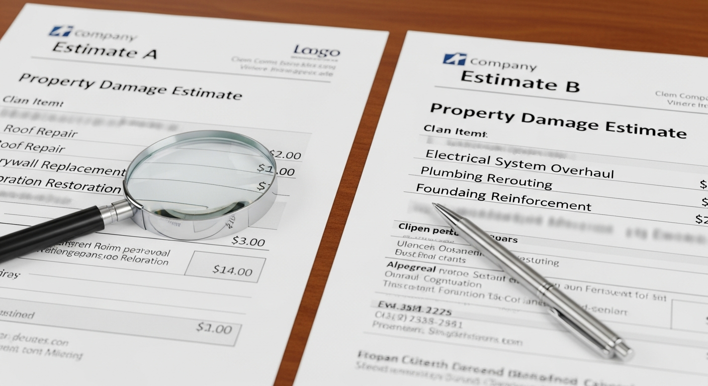 Comparing property damage estimates