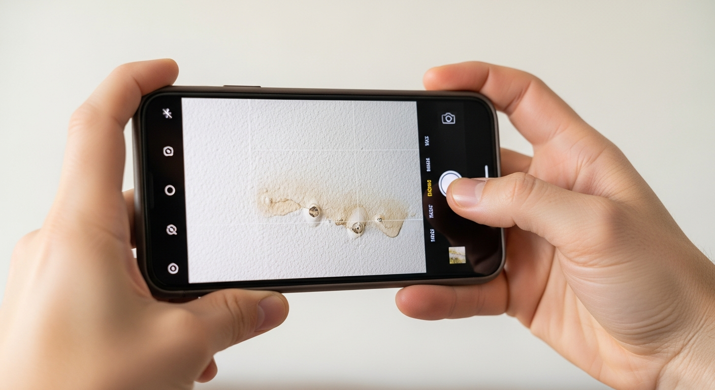 Taking photos of property damage