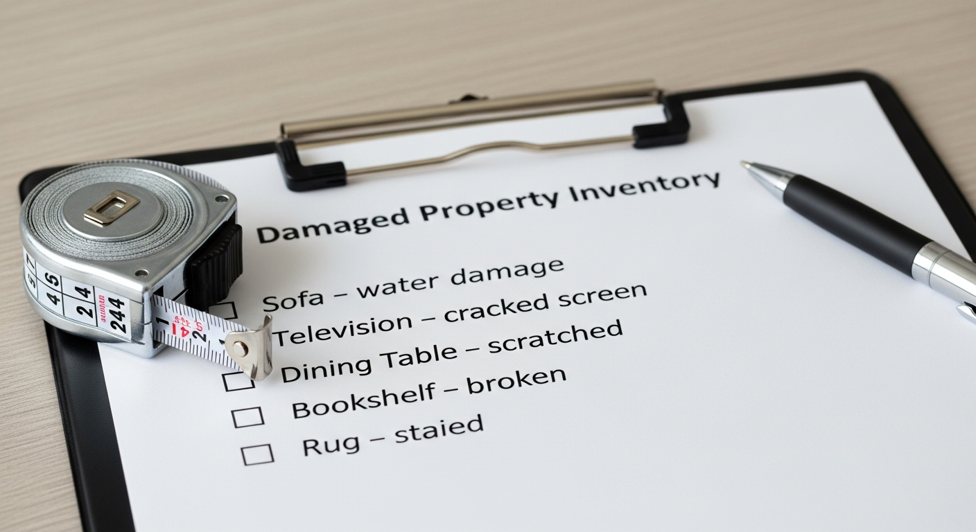 Preparing an inventory list of damaged items
