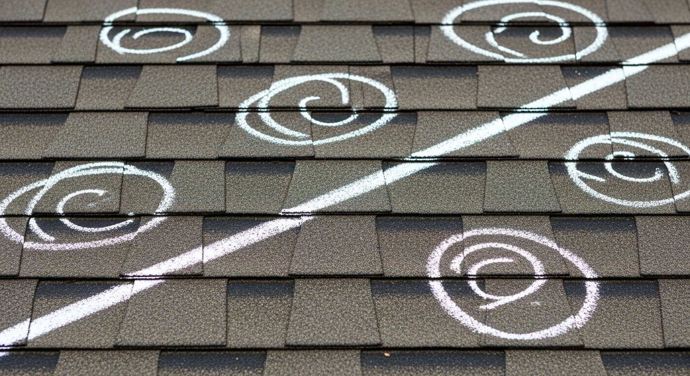 Wind and hail damage to shingle roof
