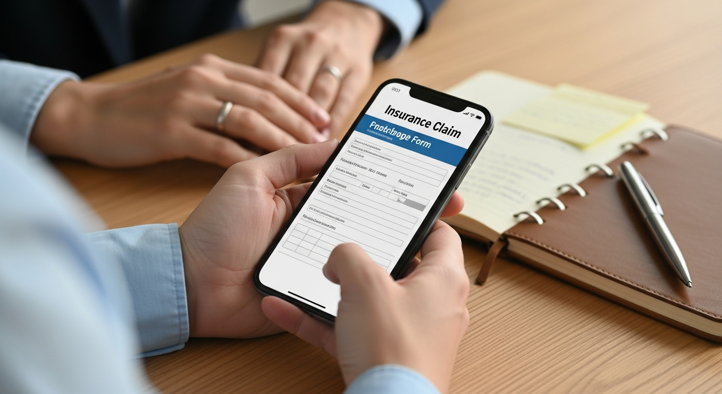 Professional reporting an insurance claim