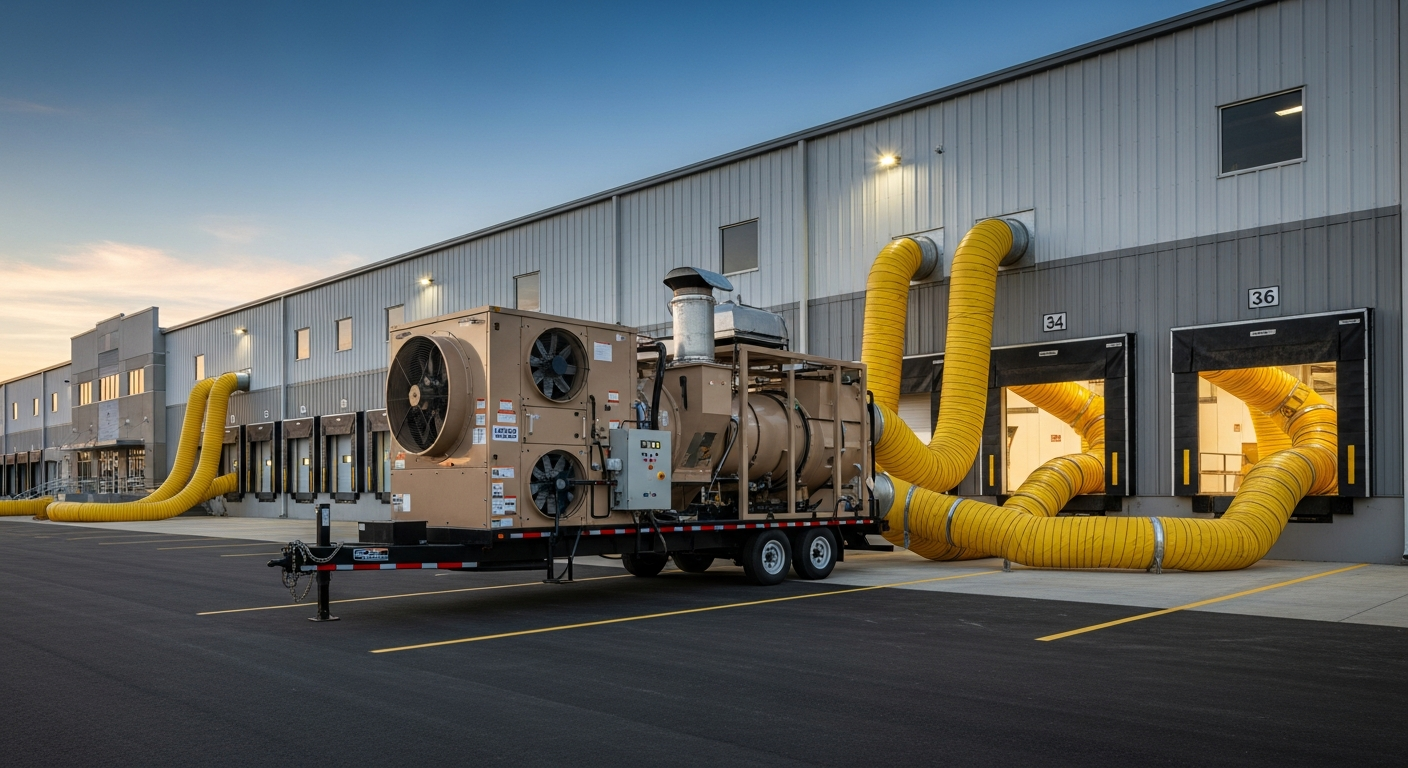 Commercial warehouse with trailer desiccant